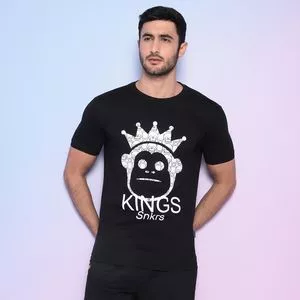 Camiseta Kings Snkrs®<BR>- Preta & Off White