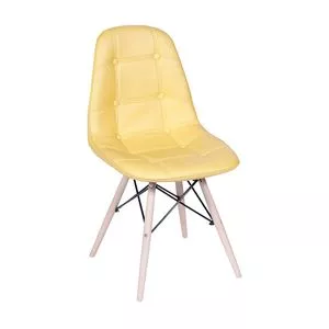 Cadeira Eames Botonê<BR>- Amarela & Madeira Clara<BR>- 83x44x39cm<BR>- Or Design