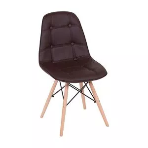 Cadeira Eames Botonê<BR>- Café & Madeira Clara<BR>- 83x44x39cm<BR>- Or Design