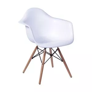 Cadeira Eames<BR>- Branca & Madeira<BR>- 82x62x44cm<BR>- Or Design