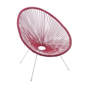 Cadeira Acapulco<BR>- Vermelha & Branca<BR>- 85x74x48cm<BR>- Or Design