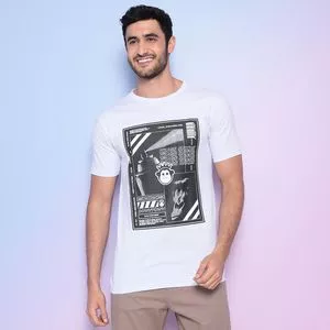 Camiseta Spray<BR>- Branca & Preta