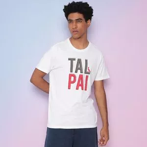Camiseta Tal Pai Com Recortes<BR>- Branca & Vermelha<BR>- Reserva