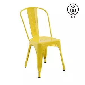 Conjunto De Cadeiras Iron<BR>- Amarelo<BR>- 4Pçs<BR>- Rivatti