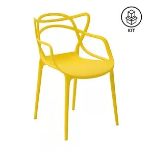 Conjunto De Cadeiras Allegra<BR>- Amarelo<BR>- 4Pçs<BR>- Rivatti