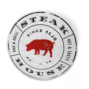 Bowl Steak House<BR>- Branco & Vermelho<BR>- 3,5xø16cm<BR>- Decor Glass