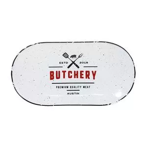 Bowl Butchery<BR>- Branco & Vermelho<BR>- 2x33x17,5cm<BR>- Decor Glass