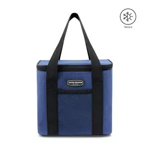 Bolsa Térmica<BR>- Azul Marinho & Preta<BR>- 21x20x12cm<BR>- Jacki Design