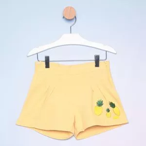 Short Infantil Abacaxi<BR>- Amarelo & Verde
