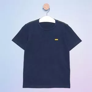 Camiseta Infantil Coqueiros<BR>- Azul Marinho & Amarela