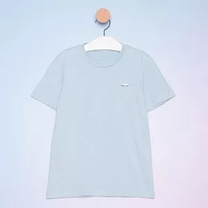 Camiseta Infantil Com Inscrições<BR>- Azul Claro & Off White