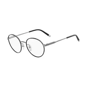 Armação Redonda Para Óculos De Grau<BR>- Chumbo & Preta<BR>- Calvin Klein