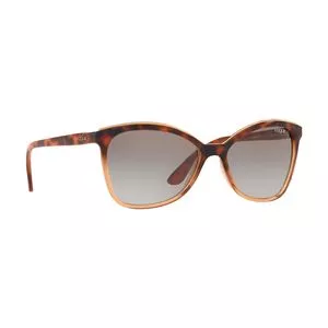 Óculos De Sol Arredondado<BR>- Cinza Claro & Marrom<BR>- Vogue