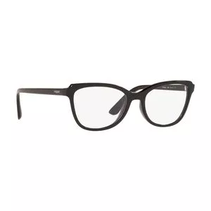 Armação Arredondada Para Óculos De Grau<BR>- Preta<BR>- Vogue