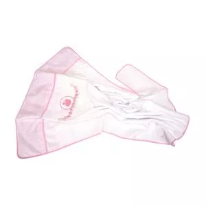 Cobertor Loupiot Clean Com Tag<BR>- Branco & Rosa Claro<BR>- 90x110cm
