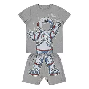 Pijama Infantil Mescla Astronauta<BR>- Cinza & Azul<BR>- Boca Grande