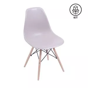 Jogo De Cadeiras Eames<BR>- Fendi & Madeira<BR>- 2Pçs<BR>- Or Design