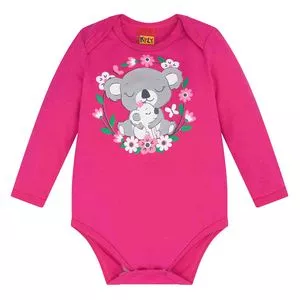 Body Infantil Coala<BR>- Pink & Cinza