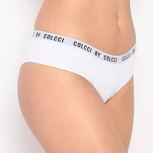 Calcinha Caleçon Com Recortes<BR>- Branca & Preta<BR>- Colcci Underwear