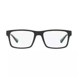 Armação Retangular Para Óculos De Grau<BR>- Verde & Preta<BR>- Armani