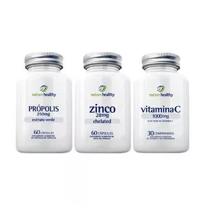 Kit Imunidade Própolis + Zinco + Vitamina C<BR>- 3 Unidades