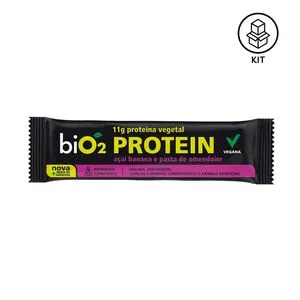 Protein Bar<BR>- Açaí, Banana & Pasta De Amendoim<BR>- 12 Unidades<BR>- Bio2organic