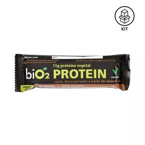 Protein Bar<BR>- Cacau, Maca Peruana & Pasta De Amendoim<BR>- 12 Unidades<BR>- Bio2organic