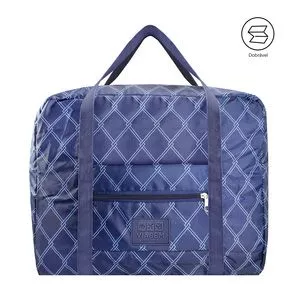 Bolsa De Viagem Dobrável<BR>- Azul Escuro & Azul<BR>- 36,5x45x20cm<BR>- Jacki Design