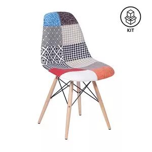 Jogo De Cadeiras Eames<BR>- Vermelho & Madeira<BR>- 4Pçs<BR>- Or Design