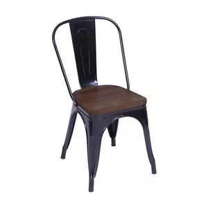 Cadeira Titan<BR>- Preta & Marrom Escuro<BR>- 86x36x35,5cm<BR>- Or Design