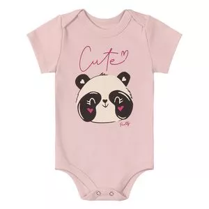 Body Infantil Panda<BR>- Rosa & Preto<BR>-Rovitex Baby