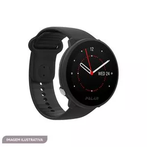 Smartwatch<BR>- Inox & Preto<BR>- Ø3,3cm<BR>- Polar Electro