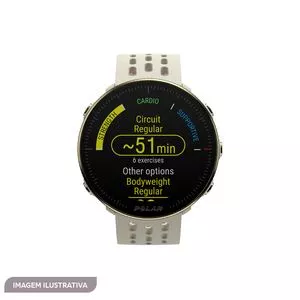 Smartwatch<BR>- Inox & Bege Claro<BR>- Ø4,6cm<BR>- Polar Electro