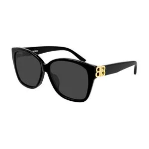 Óculos De Sol Quadrado<BR>- Preto & Dourado<BR>- Balenciaga