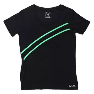 Camiseta Com Recortes<BR>- Preta & Verde