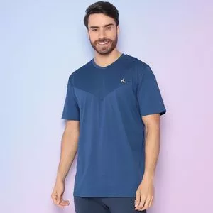 Camiseta Com Recortes<BR>- Azul<BR>- Le Coq Sportif