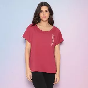 Camiseta Com Inscrições<BR>- Vermelha & Off White