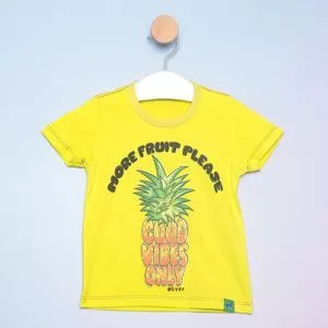 Camiseta Infantil Abacaxi<BR>- Amarela & Verde<BR>- Luluzinha