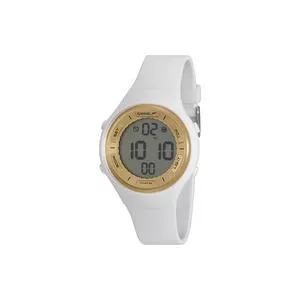 Relógio Digital 11028L0EVNP3<BR>- Branco & Dourado