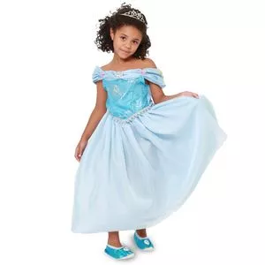 Vestido Infantil Borboletas<BR>- Azul Claro & Azul