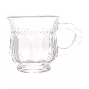 Taça Para Cappuccino Com Pé Diamante<BR>- Cristal<BR>- 142ml<BR>- Lyor