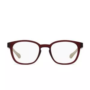 Óculos Receituário Arredondado<BR> - Vermelho Escuro & Prateado<BR> - Hugo Boss