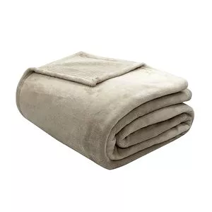 Cobertor Velour King Size<BR>- Bege<BR>- 240x260cm<BR>- Camesa