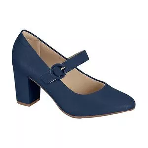 Sapato Com Fivela<br /> - Azul Marinho<br /> - Salto: 6,6cm<br /> - Modare