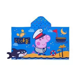Toalha De Banho 3D Minha Primeira Peppa Pig®<BR>- Azul & Rosa<BR>- 68x120cm