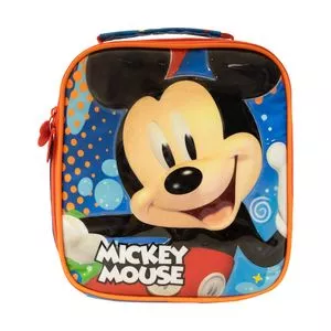 Lancheira Térmica Mickey Mouse®<BR>- Azul Claro & Laranja<BR>- 2x33x42cm<BR>- Xeryus