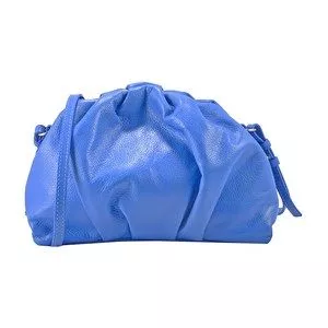 Bolsa Transversal Com Franzidos<BR>- Azul<BR>- 15,5x24x8cm