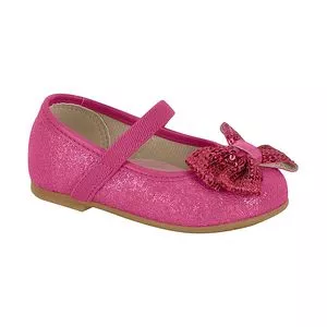 Sapato Boneca Com Glitter<BR>- Pink<BR>- Molekinha