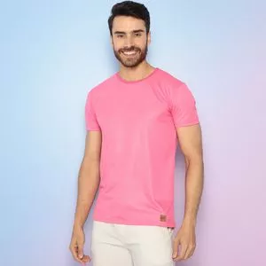 Camiseta Com Recortes<BR>- Rosa