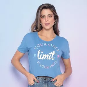 Blusa Limit<BR>- Azul & Branca